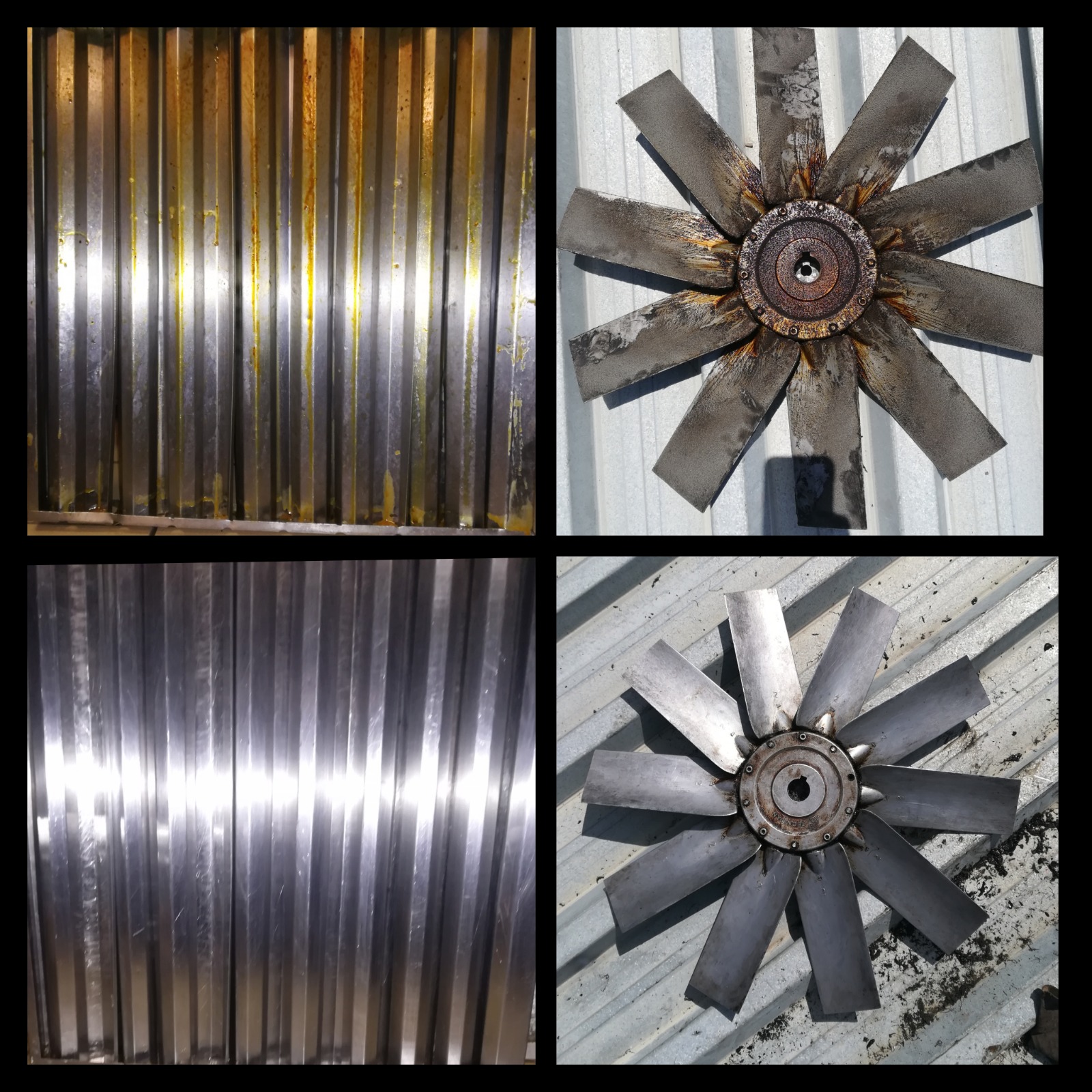 Gallery interior scrubbing and degreasing